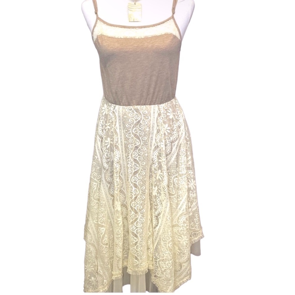Altar’d State Lace Tulle Handkerchief Hem Dress